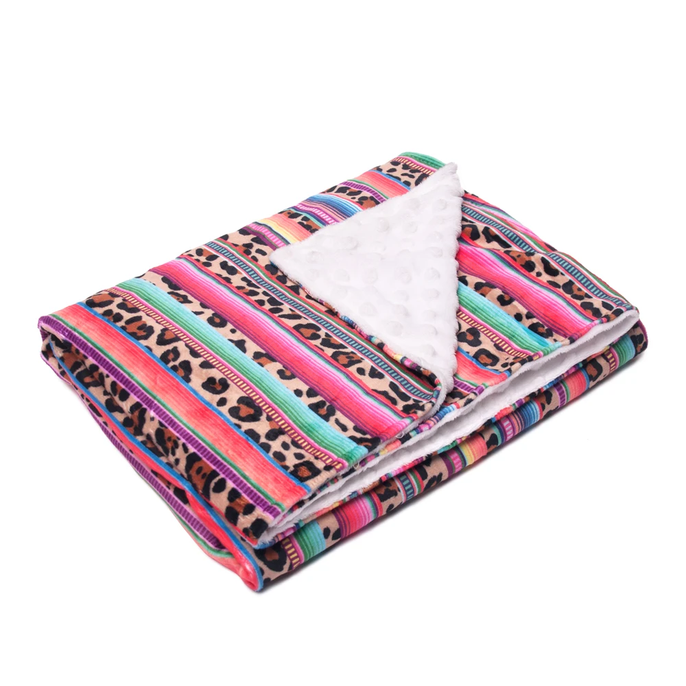 70 см * 90 Serape леопардовое одеяло Minky оптом заготовки фланелевые полосы детское