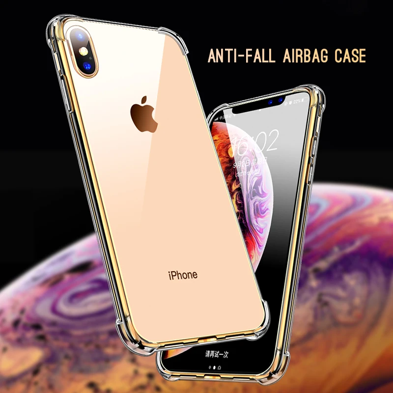 Чехол для телефона iPhone 11 Pro XS Max XR X 7 8 6 6s Plus прозрачная подушка безопасности мягкий