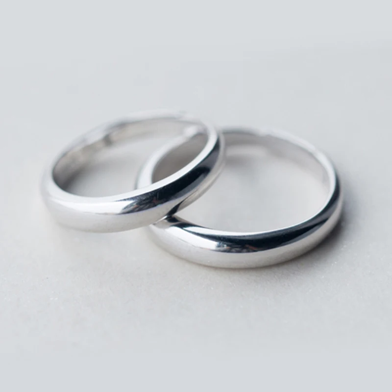 Настоящее чистое 925 пробы серебряные кольца пара для женщин и мужчин простое