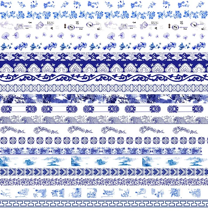 20 дизайнов синий и белый китайский фарфоровый узор японский Васи декоративный