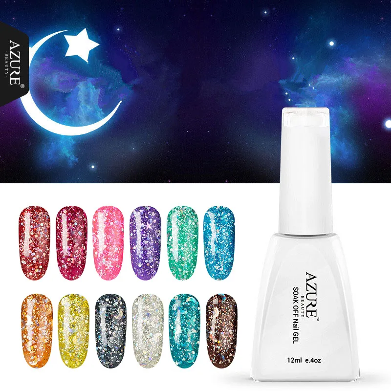 УФ-гель для ногтей Azure Beauty Star блестящий полуперманентный Гибридный СВЕТОДИОДНЫЙ