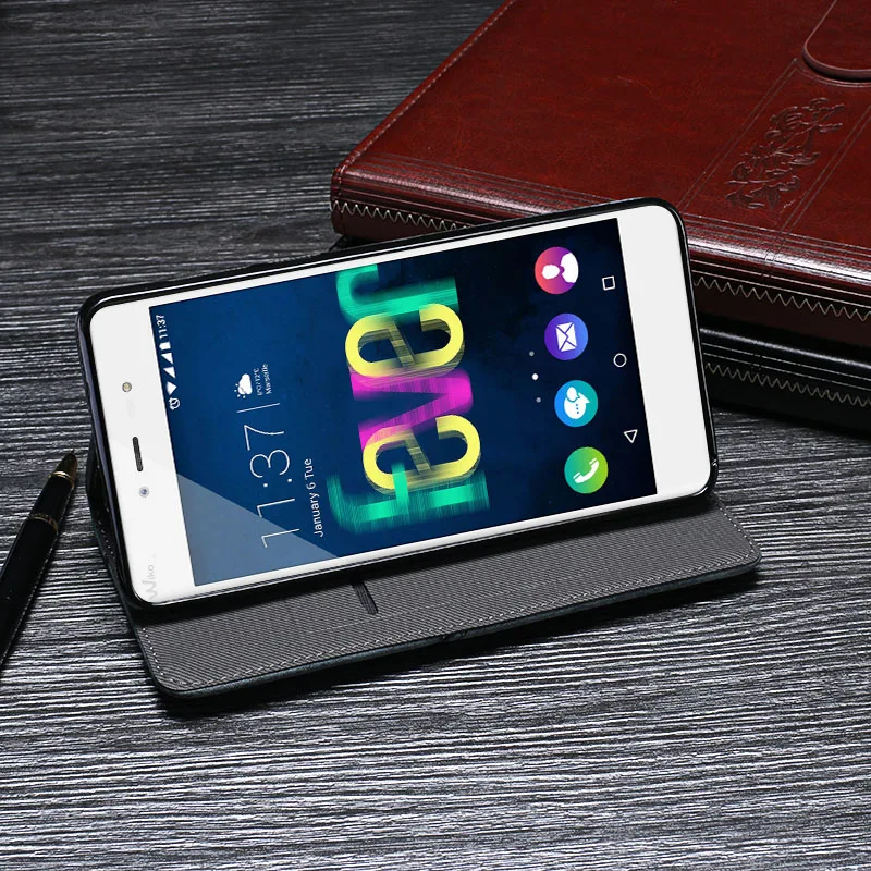 Роскошные Coque Fundas для Wiko лихорадка 4 г телефон чехол с подставкой Ретро Кожаный