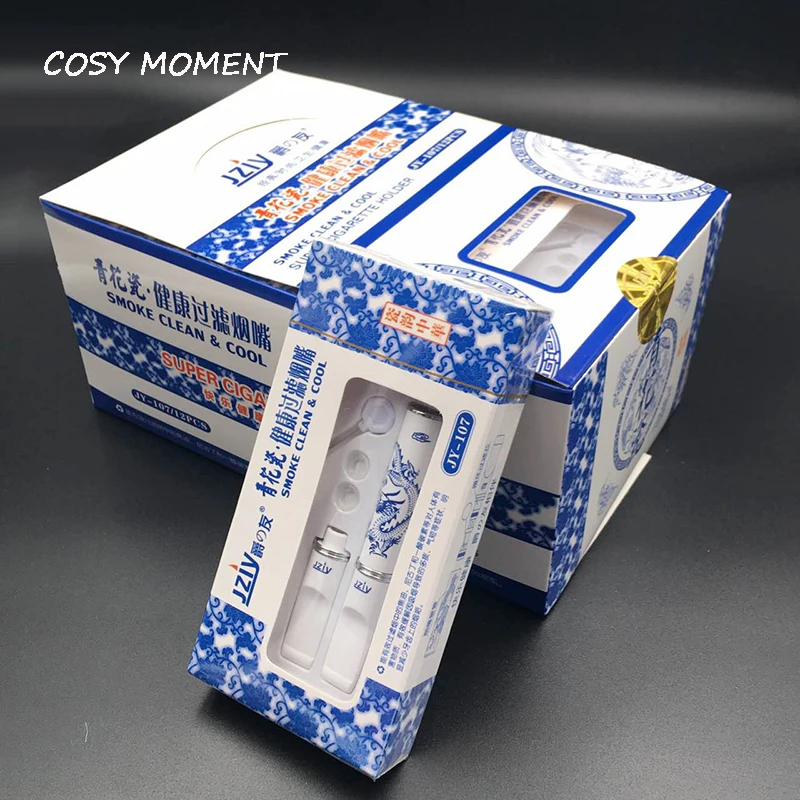 Сигарета COSY MOMENT фильтр для курения мундштук синий Snd белый фарфор многоразовая