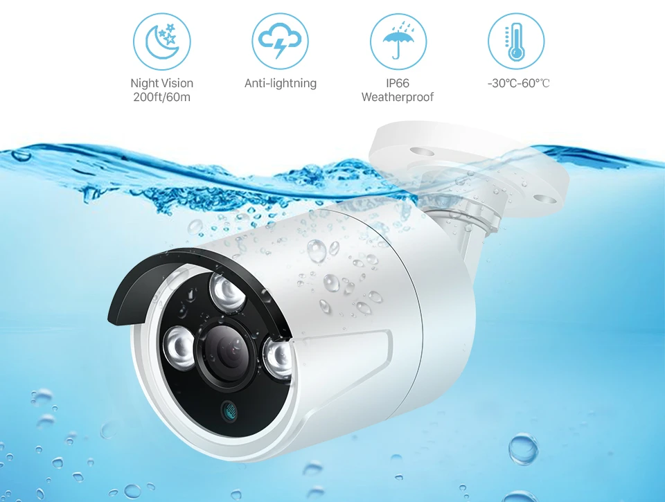 Besder 4CH 1080P POE NVR CCTV система безопасности 4 шт. 2-мегапиксельная запись POE ip-камера ИК Открытый водонепроницаемый комплект видеонаблюдения 1 ТБ HDD