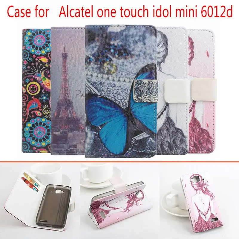 Высококачественный кожаный чехол с откидной крышкой для Alcatel one touch idol mini 6012d
