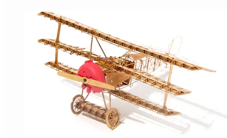 Металлические строительные наборы 3D Fokker DR.1 мировая война 1 Истребитель три крыла аэроплан Головоломка сборка миниатюры модель игрушки