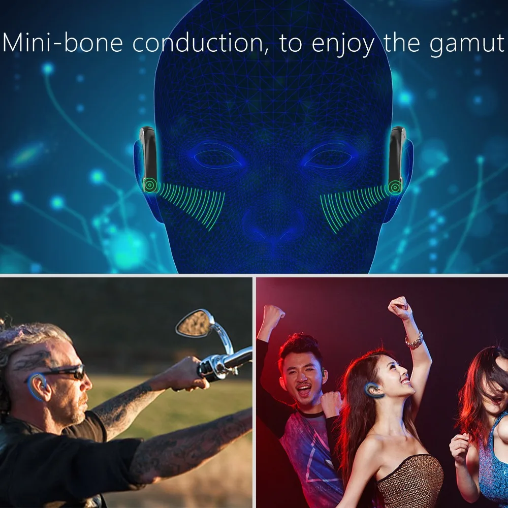 Mini Ear-hook Wireless Bluetooth Earphone Jakcom ET No Earplugs Design Ultra-thin Bone conduction Sport Headset with Microphone |