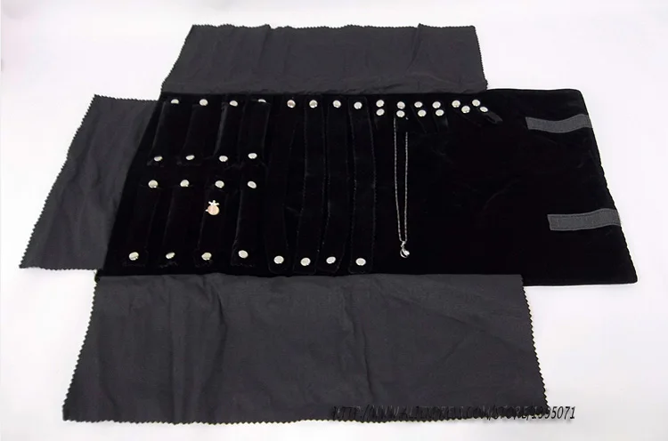 Черный бархатный ювелирный набор сумка для хранения ювелирных изделий дорожная