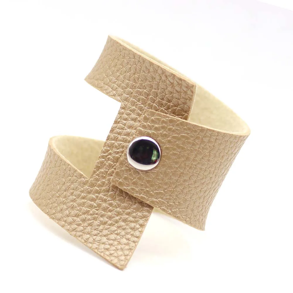 Женские Роскошные браслеты в стиле панк дизайнерские кожаные ручной работы