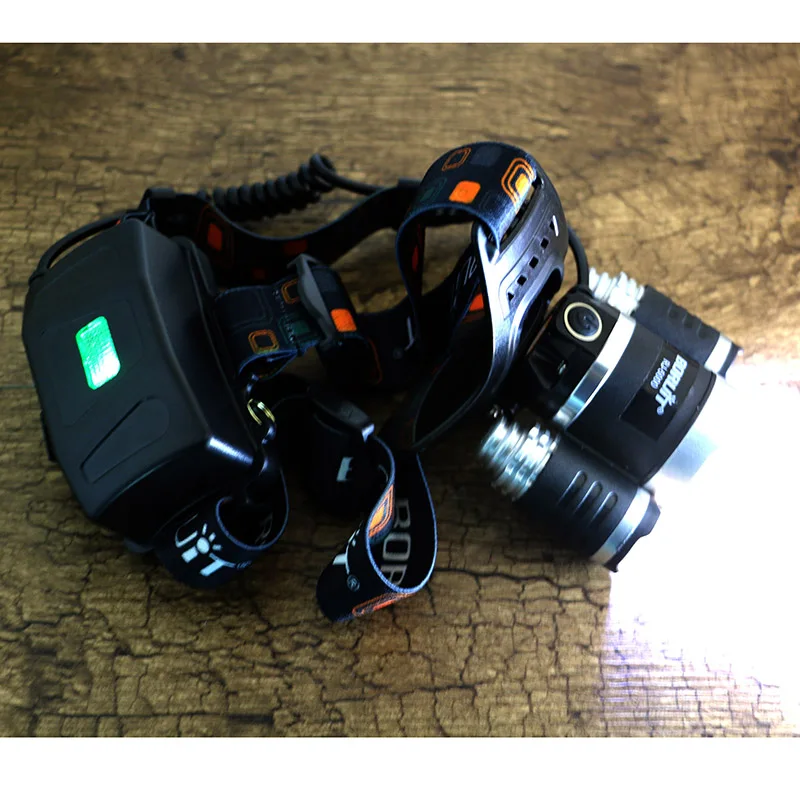 Светодиодный налобный фонарь Boruit RJ5000 водонепроницаемый 3 светодиода 8000LM