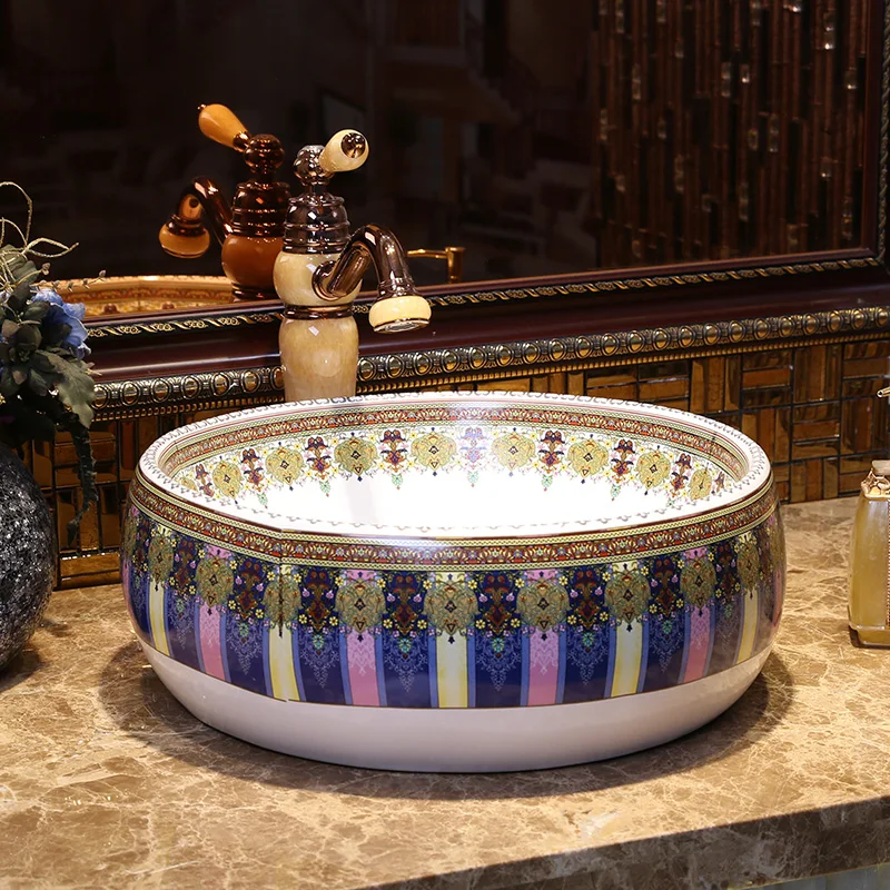 

The king Yantai basin on the ceramic lavatory balcony toilet wash basin wash basin round pool art basin