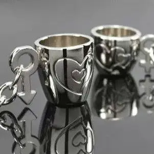 XUBCHC 1 Pair Romantic Zinc Alloy for Creative Love Cup Lovely Keychain Couples Tea Chain Lover Wholesale Prices | Украшения и