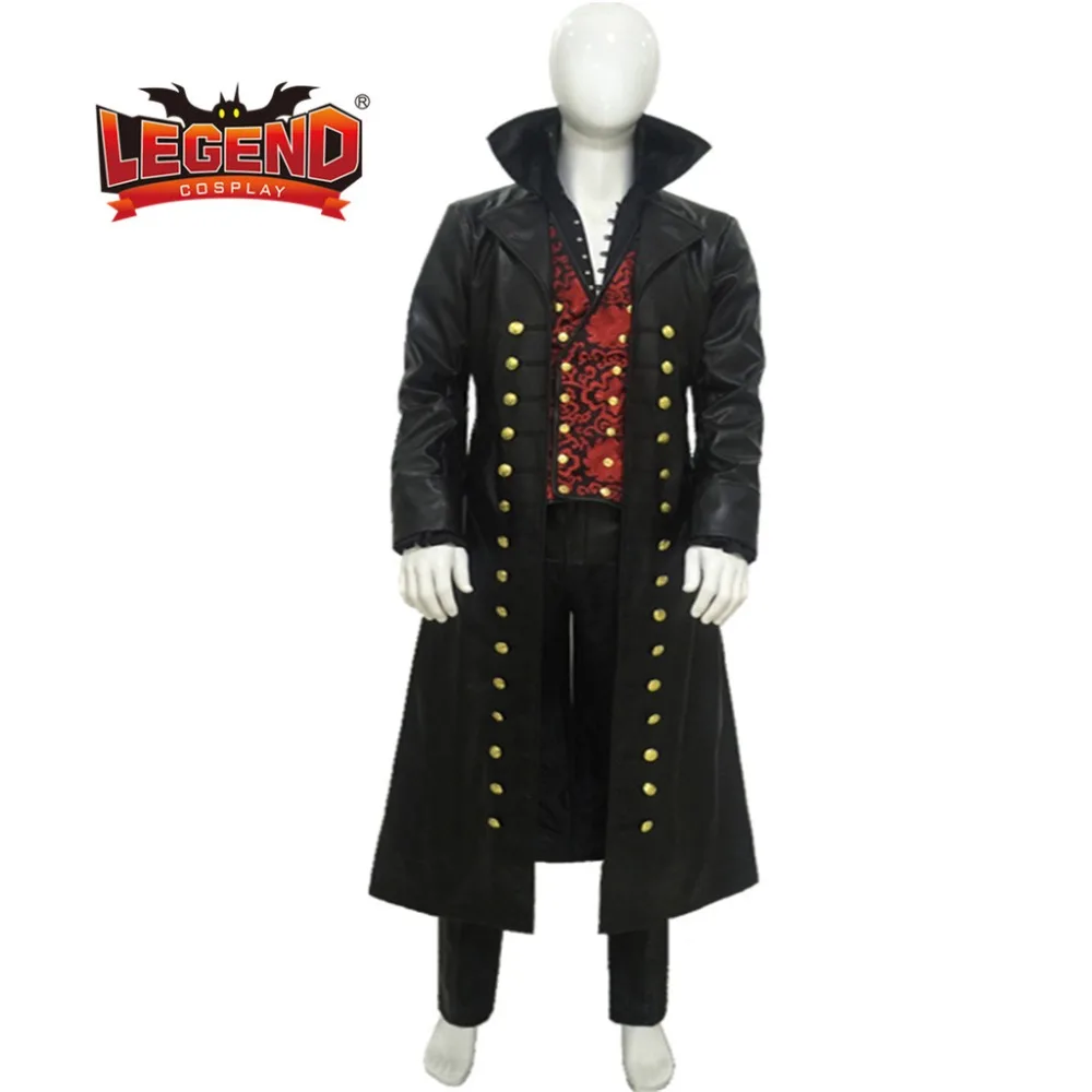 Один раз Killian Jones Капитан Крюк Косплей Костюм Пиратский крюк наряд косплей Хэллоуин на заказ любой