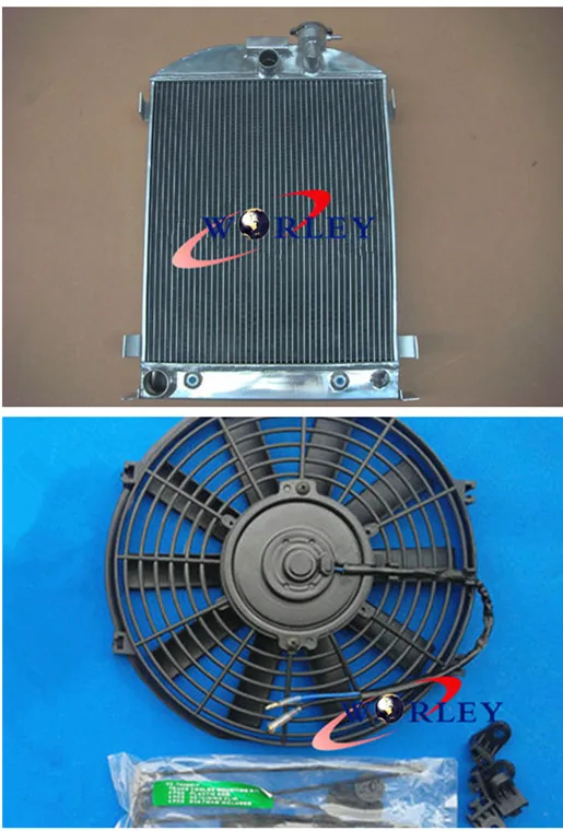 

3core all Aluminum Radiator & Fan 1932 32 For ForD CHOPPED For ForD Engine AT/MT