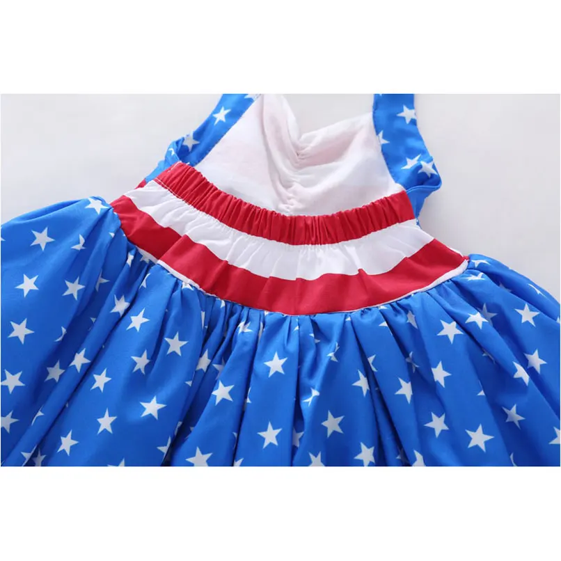New Style Summer Baby girls Sling dress Open back clothing children printed star stripe kids Toddler Casual clothes | Детская одежда и