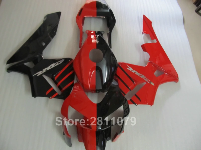 

Литье под давлением 100% подходит для Honda CBR600RR 03 04 комплект обтекателей красного, черного цветов CBR600RR 2003 2004 AT22