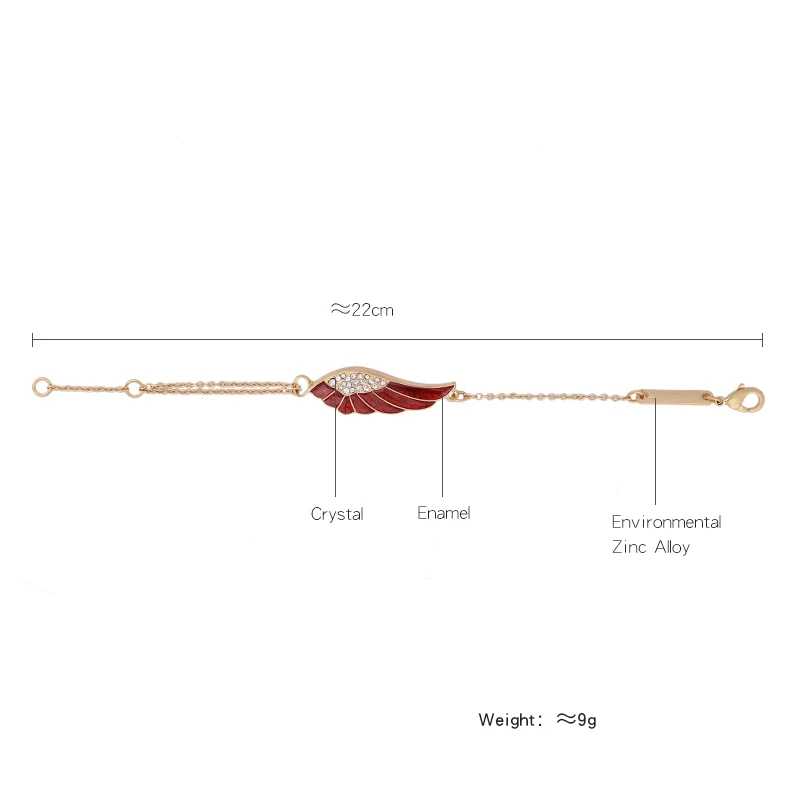 Модный браслет с красной эмалью и кристаллами новинка 2019 простой для женщин