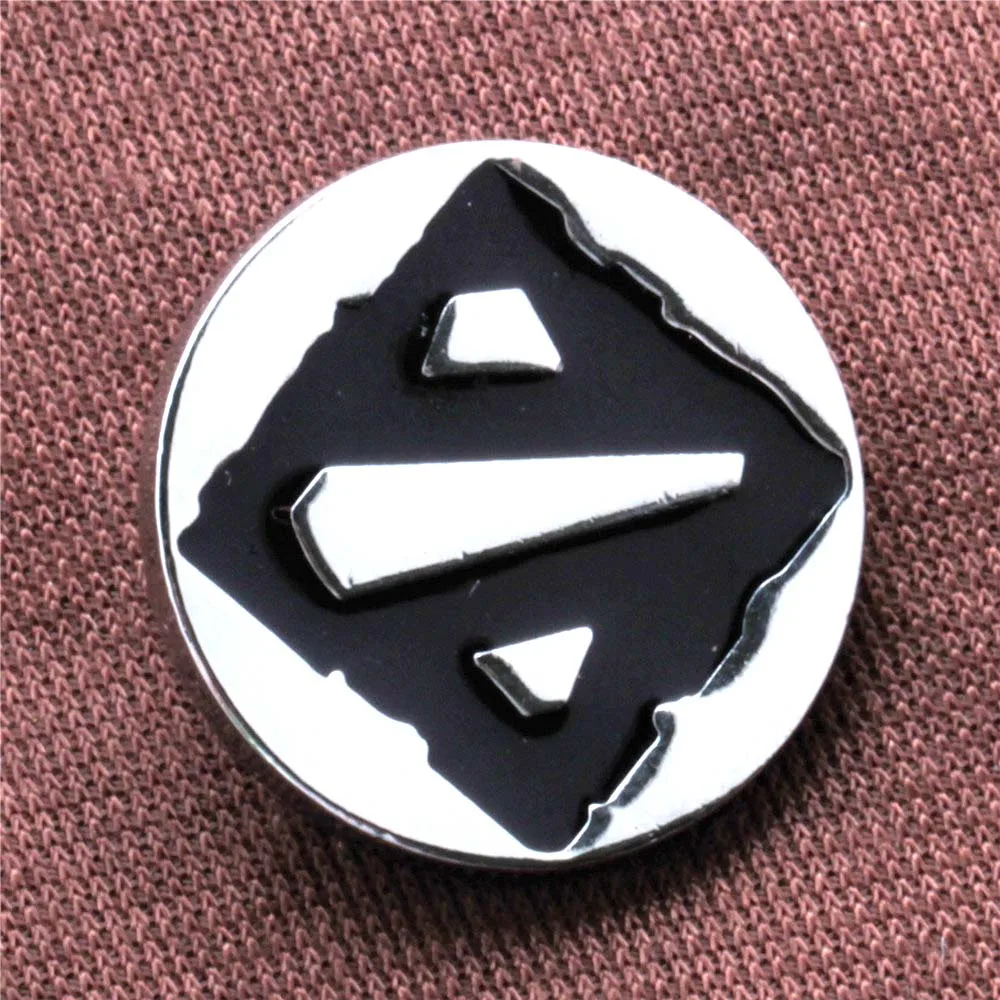 2 Colors Game Dota Logo Pin Badge Brooch Silver Tone Red Black Enamel Charm Gift Fans Jewelry drop-shipping Wholesale | Украшения и
