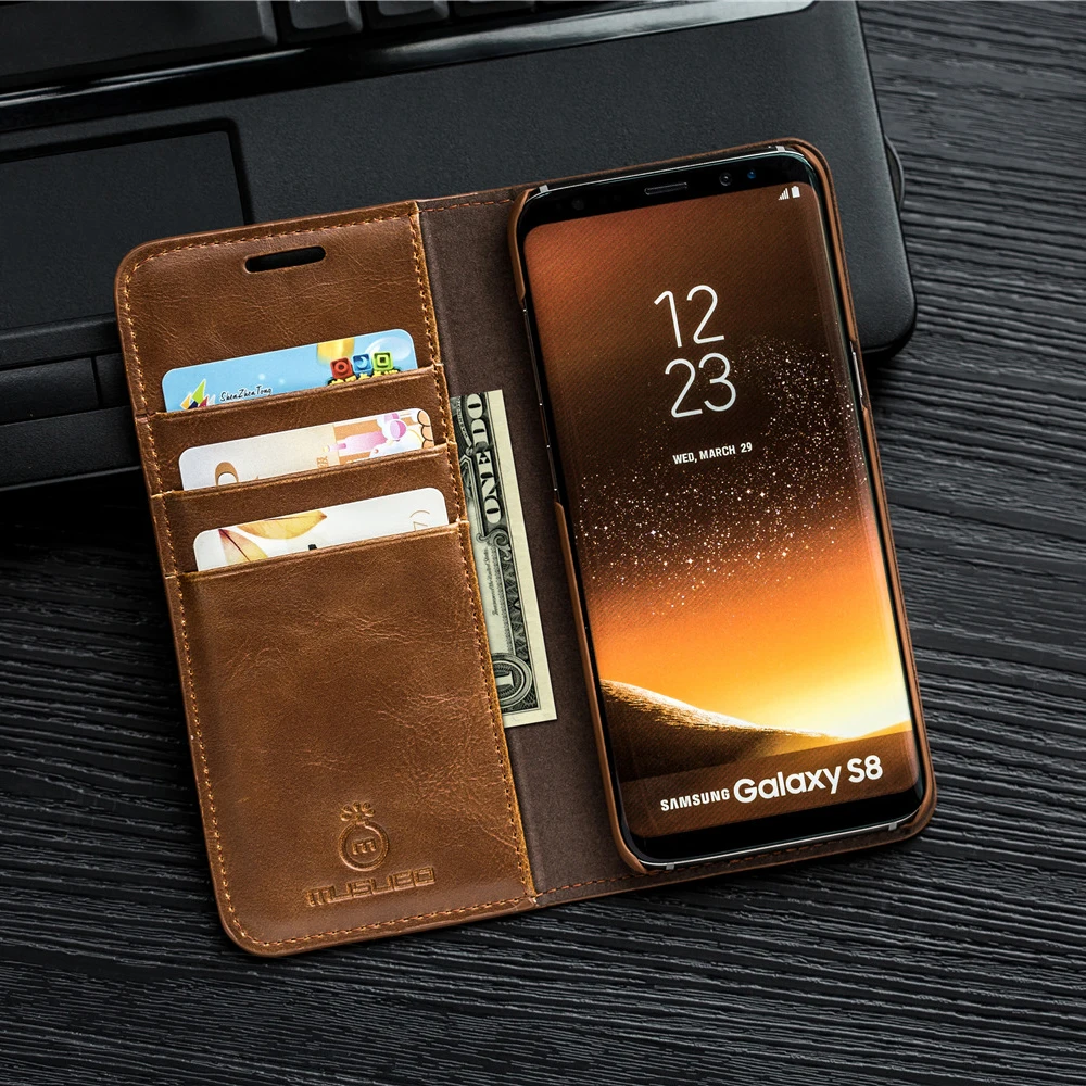 Роскошный чехол для телефона Galaxy Note 8 откидной Чехол Samsung S6 S7 S8 Edge Plus S5 S4 Кожаные