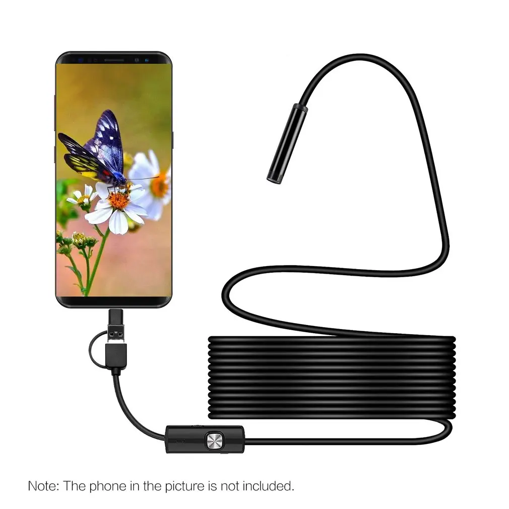 8mm Snake Scope Endoscope Waterproof Inspection HD Camera Boroscope For Andorid Windows Mac OS 3.5m Flexible Cable USB 6 LED | Инструменты