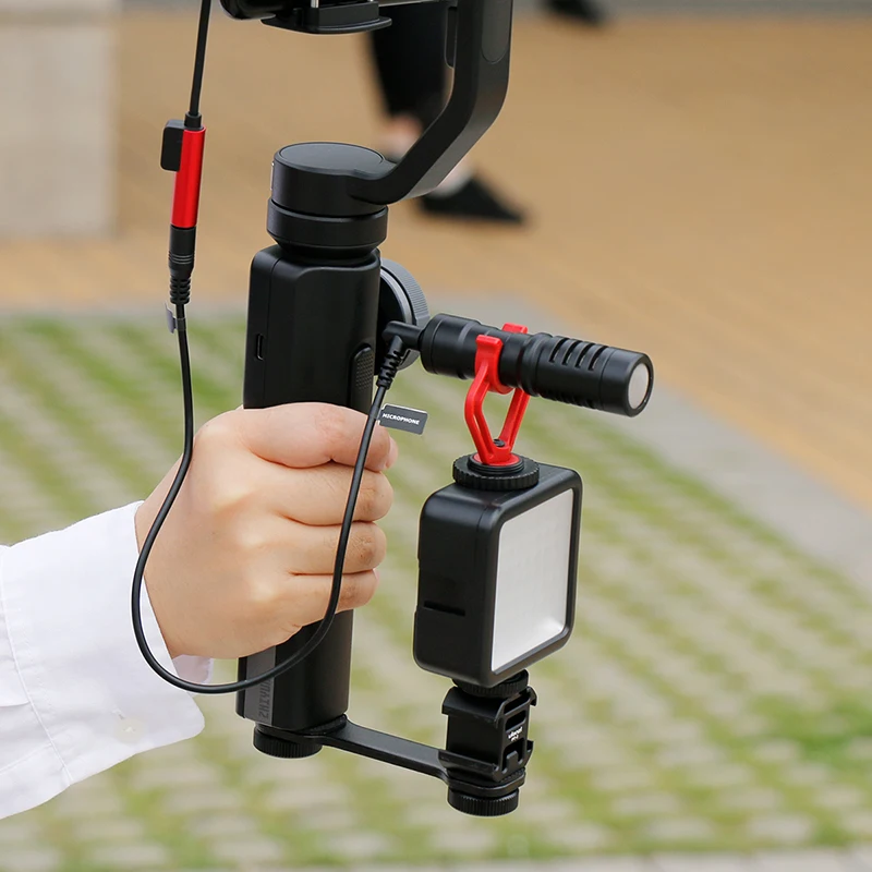 BY-MM1 микрофон светодиодный штатив Vlogging комплект для Zhiyun Smooth 4/Smooth Q/DJI OSMO Mobile 2/Feiyu Vimble 2 Gimbal аксессуары