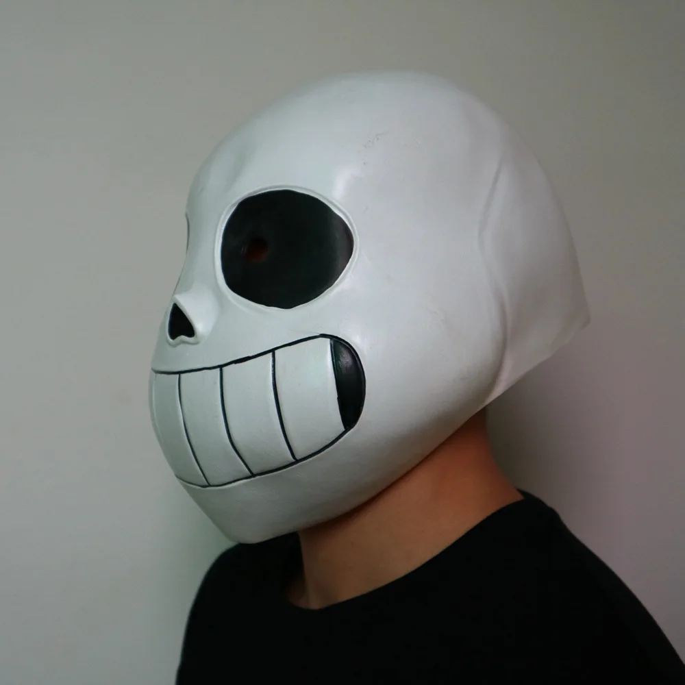 Детский крутой Скелет Undertale Sans Косплей латексный череп Хэллоуин косплей головной