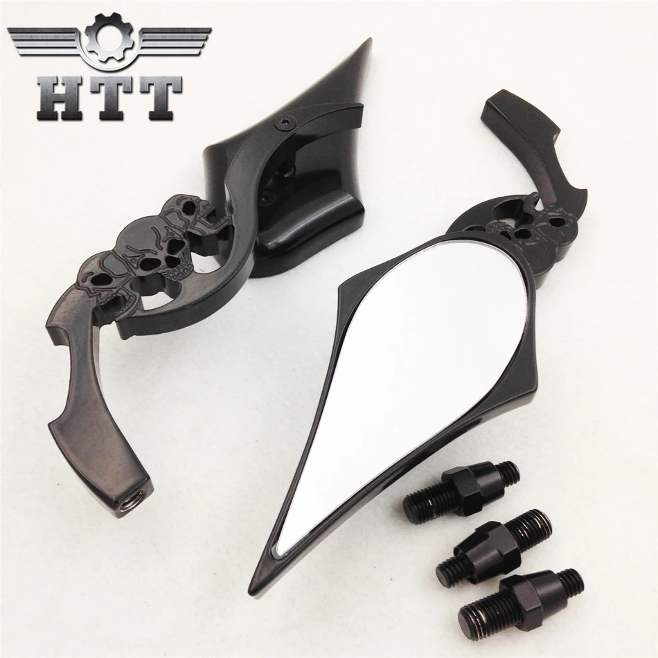 Черное зеркало с лезвием черепа на заказ подходит для Suzuki GSXR 600 1992 2007/ 750 1991 2007HONDA CBR