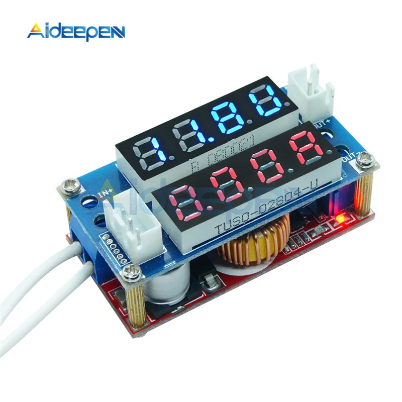 12V 0-5A Регулируемая CC CV понижающая плата для зарядки цифровой вольтметр амперметр