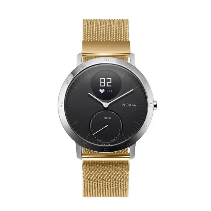 gold Metal bracelet Milanese Watch strap for NOKIA STEEL / HR NOKIA WITHING STEEL / HR 38 40MM Stainless Steel Band for nokia strap - Цвет: gold