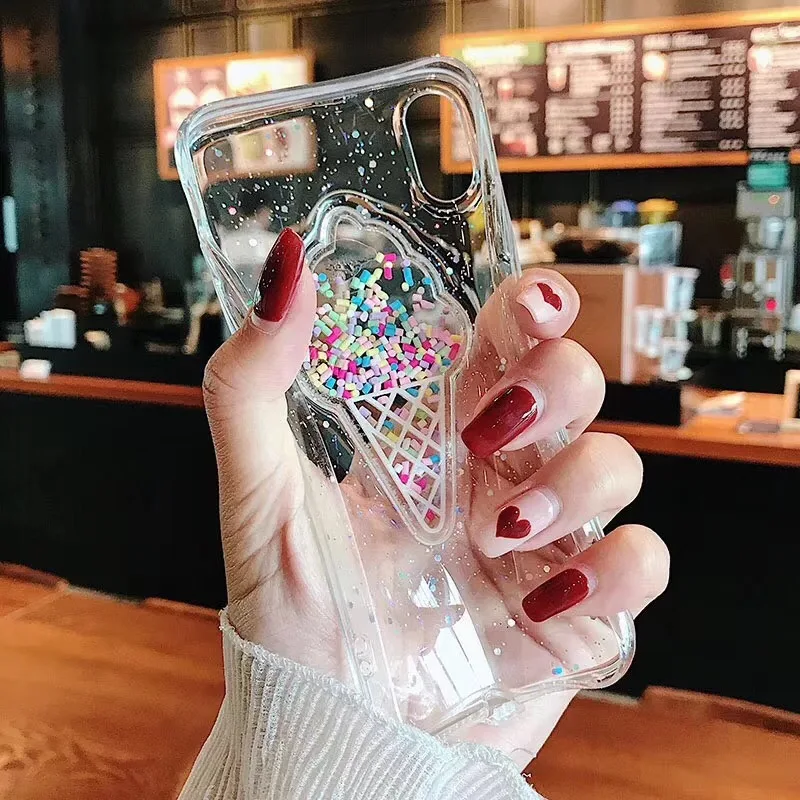 Горячая Мода 3D динамический розовый мороженое чехол для телефона Iphone 6 Plus X