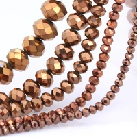 olingart 3468m round beads rondelle austria faceted multicolored crystal copper color beads loose bead diy jewelry making