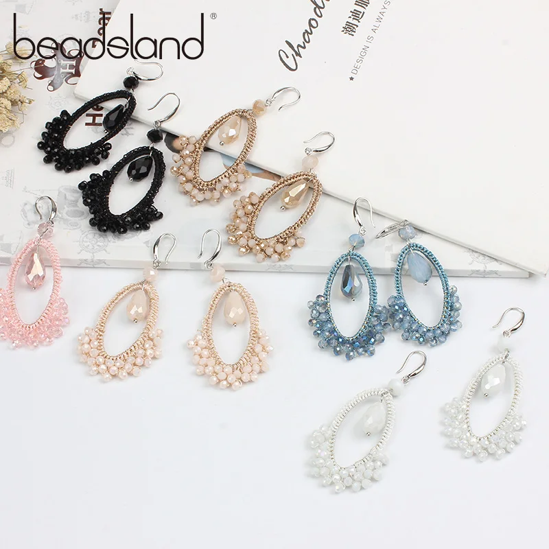 

Beadsland Corchat стеклянные серьги в овальной оправе Shap для женщин модные ювелирные изделия подарок для девушки 38536
