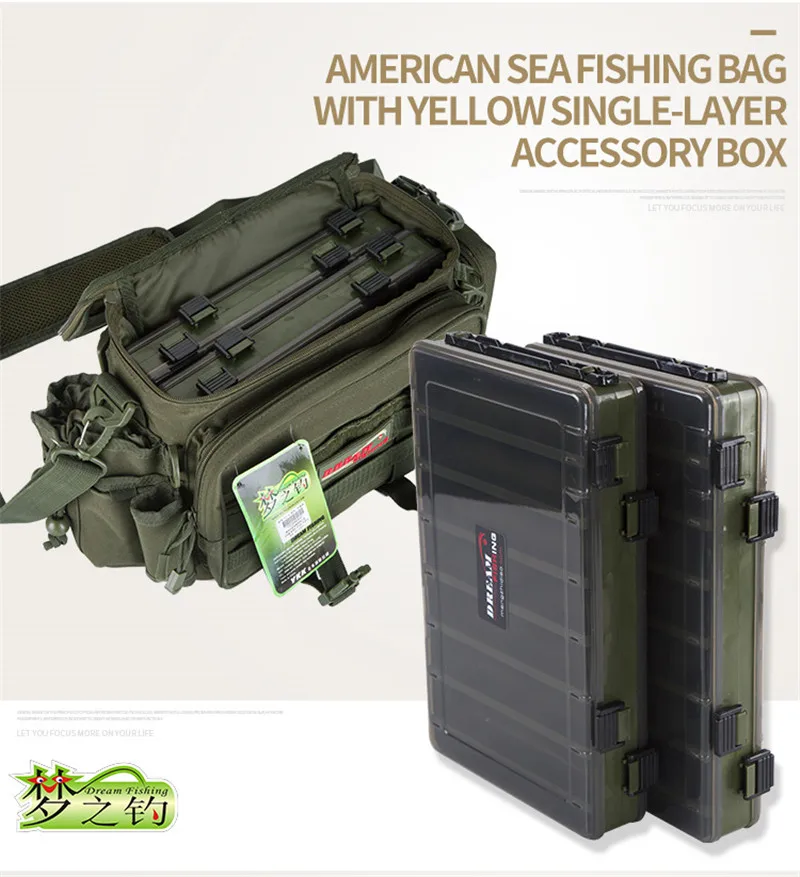 Dream Fishing M25 36*18*23 см 1200D нейлоновые многофункциональные рыболовные сумки со съемным ремнем, водонепроницаемая сумка для снастей, зимняя удочка, сумки для приманки