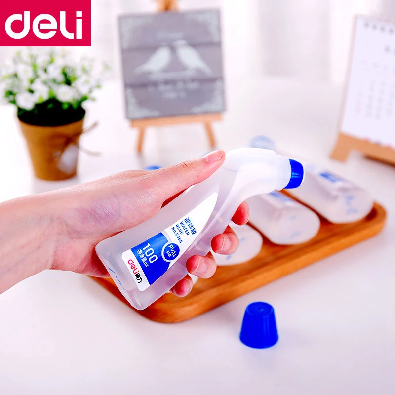 12 шт./кор. Deli 6360 Локоть воды клей 100 мл x12 жидкий клей угловая голова Офис Дом школа бизнес воды клей