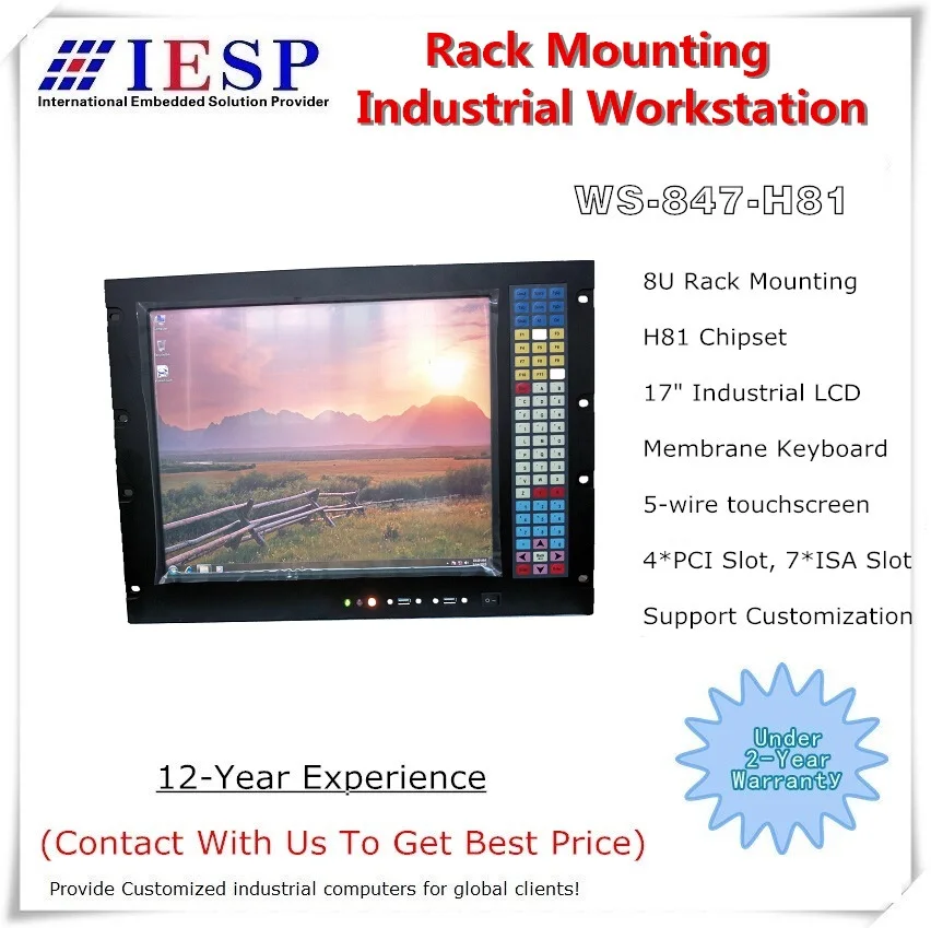 

8RU Rack Mount Industrial Workstation, 17" LCD, H81 Chipset, 4*PCI, 4*ISA, LGA1150 CPU, rack mount industrial computer, OEM/ODM