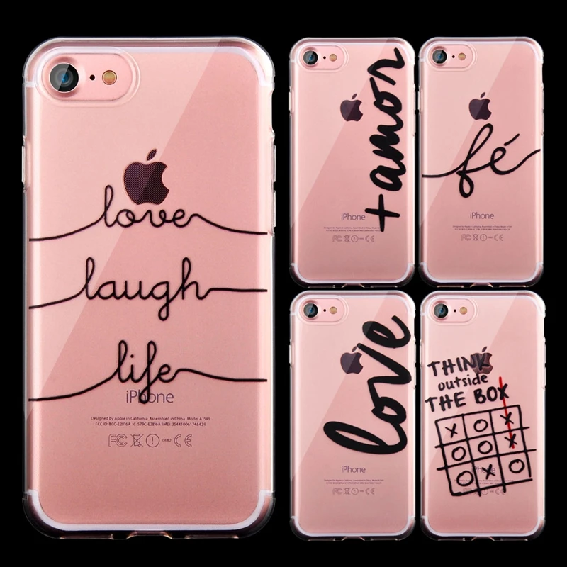 Уникальный Модный чехол для iPhone 7 из прозрачного мягкого ТПУ iPhone8 Plus 6 6S 5S