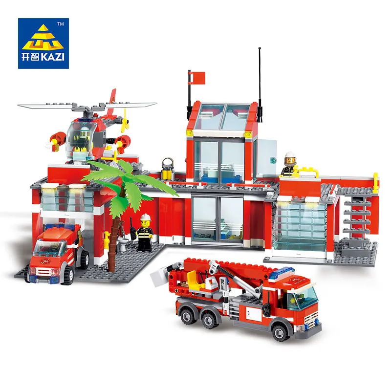 KAZI 8051 Building Blocks 774 pcs Fire Station Model Bricks Educational Toys For Children Brinquedos | Игрушки и хобби