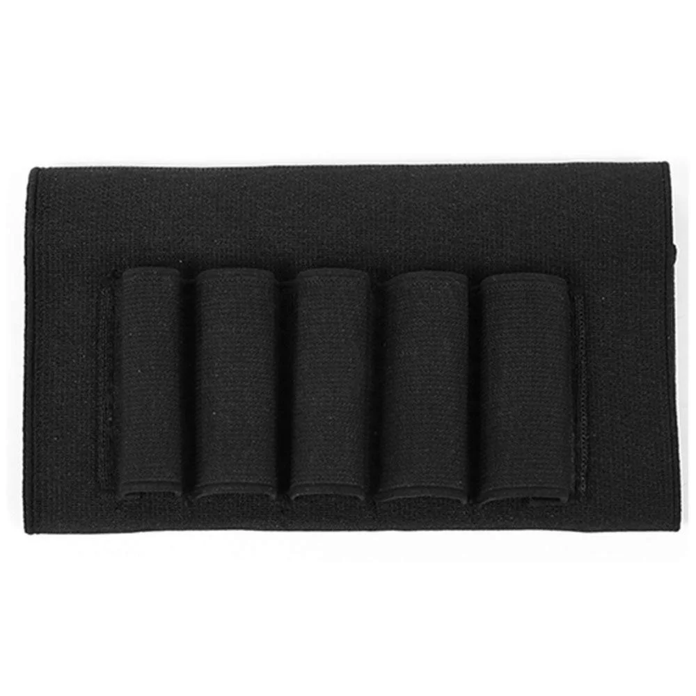 CQC Hunting Tactical Buttstock Cheek Rest Ammo Pouch 5 Shells Rifle Stock Shell Cartridge Holder Carrier Gun Accessories | Спорт и