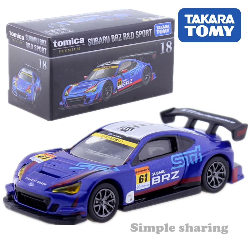 Takara Tomy TOMICA Premium No.18 Subaru BRZ R & D игрушечная спортивная машина 1:60 литый под давлением