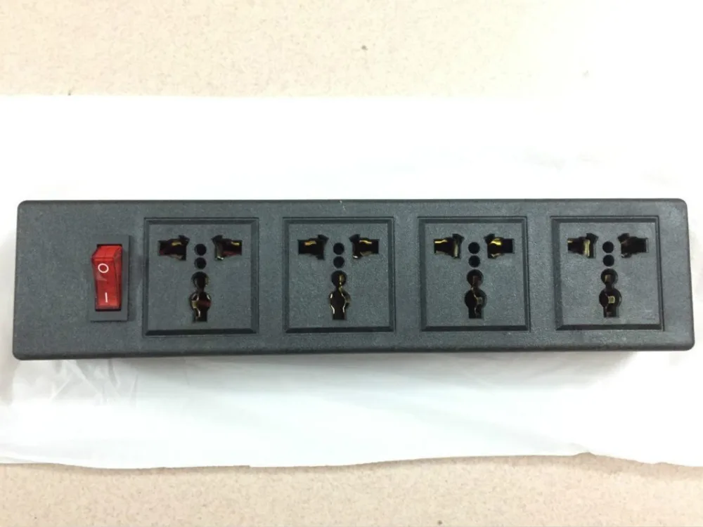 PDU Мощность полосы 4-выход универсальный разъем с защитой от перегрузки, выключатель, розетки расширить