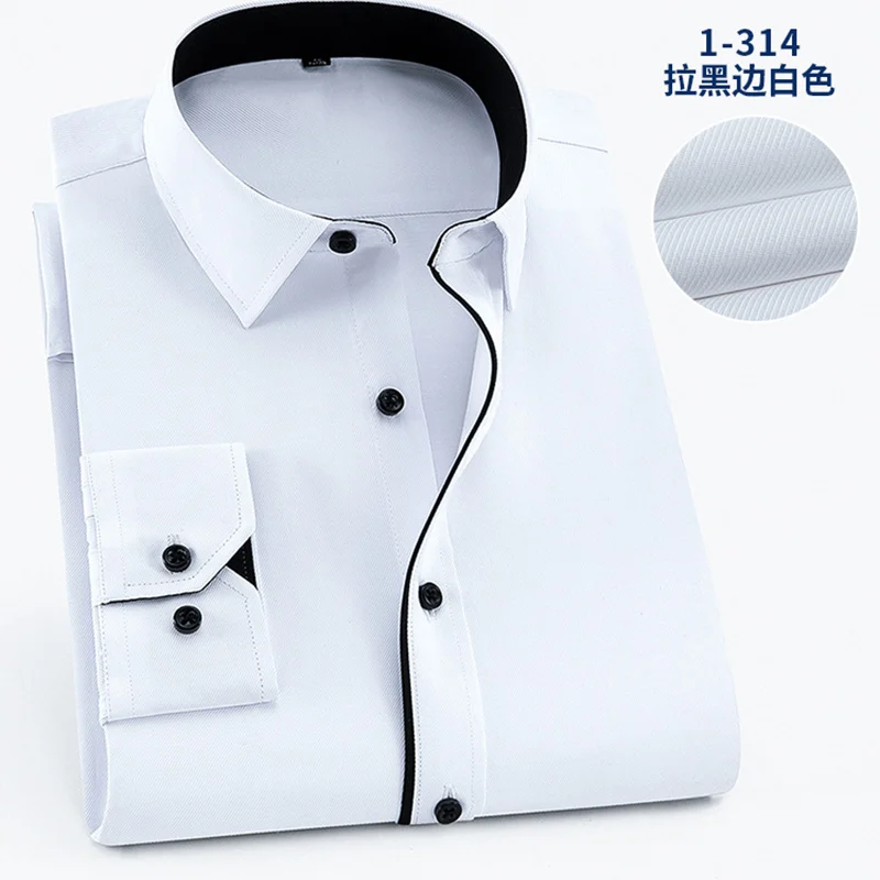 6XL 7XL8XL 9XL Плюс Размер Рубашки мужские платья с длинным рукавом черные боковые