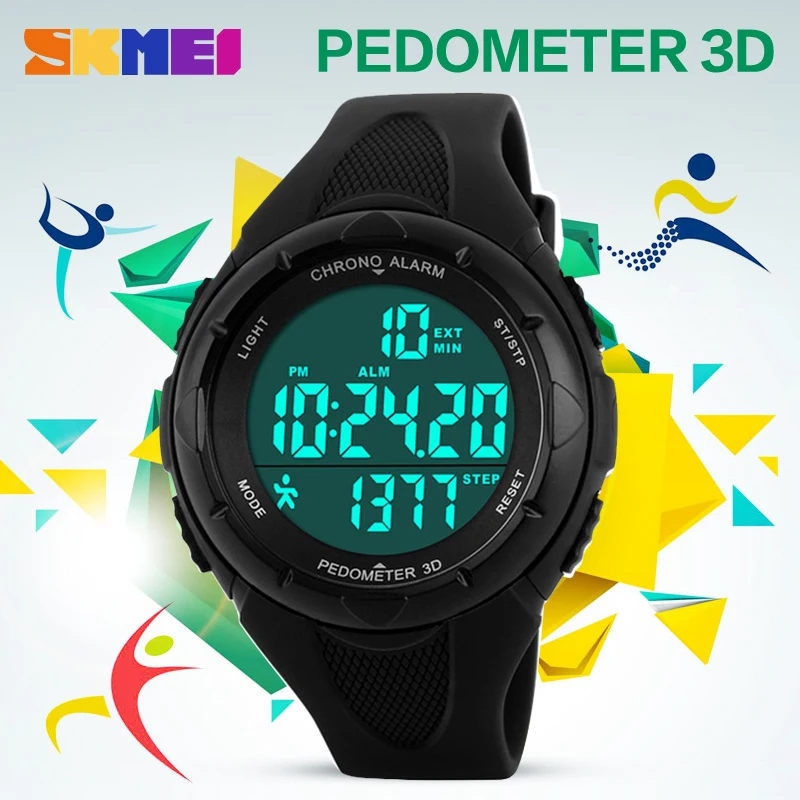 SKMEI шагомер спортивные часы Для женщин здоровья хронограф цифровой наручные дамы