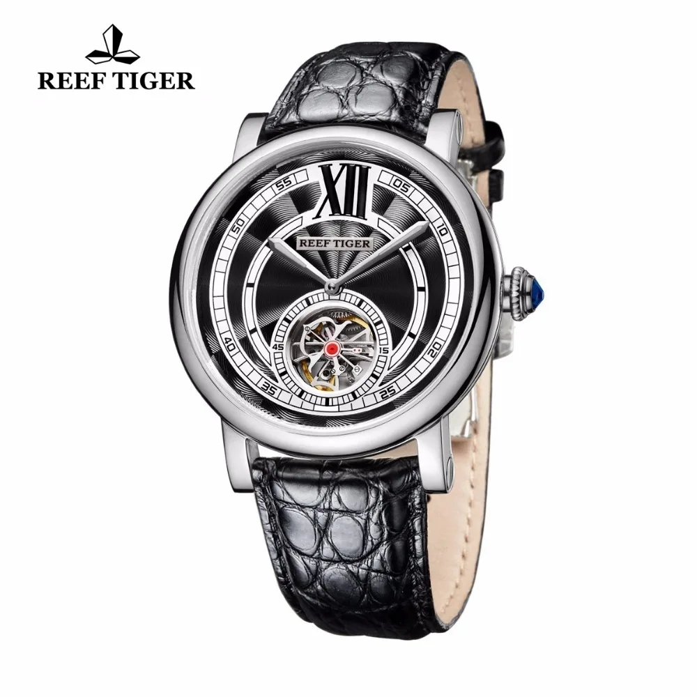 Мужские дизайнерские часы Reef Tiger/RT с синей хрустальной короной и автоматическим