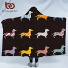 Одеяло BeddingOutlet из микрофибры с капюшоном, Такса, шерпа, флис, мультяшная собака