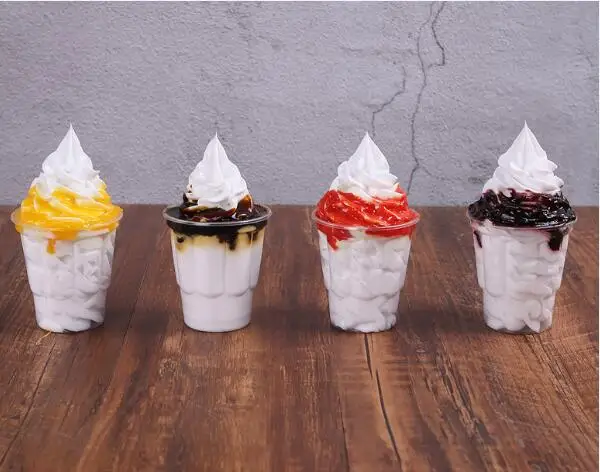 Имитация модели мороженого Поддельная еда десерты закуски Йогурт пудинг