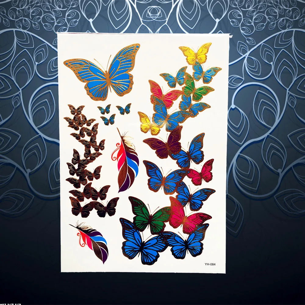 25 стилей имитация китайской цитаты временная Золотая вспышка металлическая