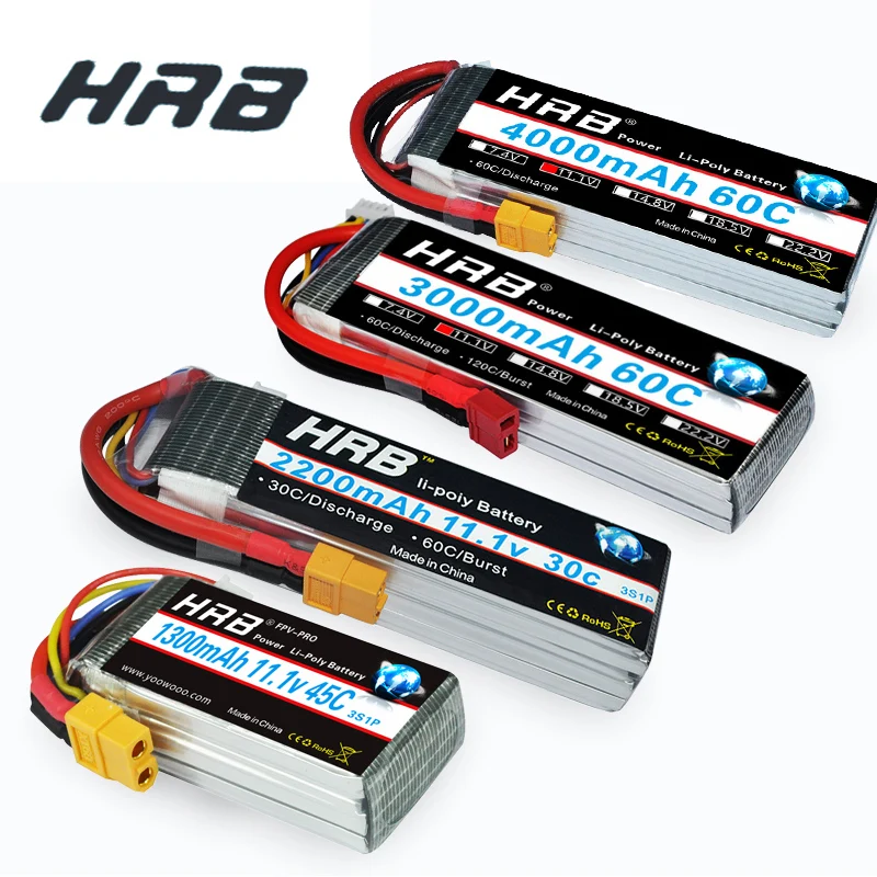 

HRB 3S 11.1V Lipo 1100mah 1200mah 1300mah Battery 1500mah 2200mah 2600mah 3000mah 3300mah 3600mah 4200mah For RC Car FPV Boat
