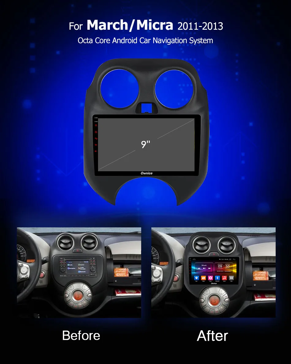 Ownice 9 дюймов для nissan mirca марта K13 автомобиль Renault Pulse Octa core android 8 1 радио мультимедиа