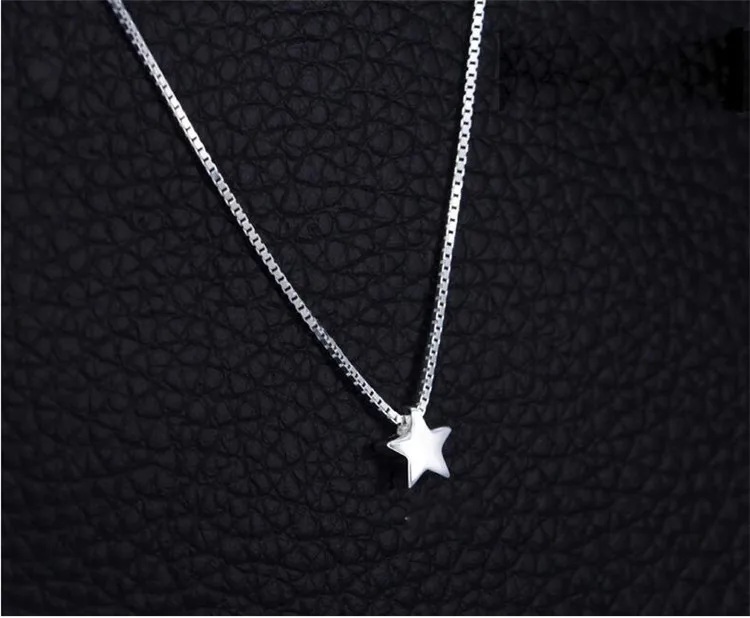 Uini хвост популярные новые 925 серебро star box цепи ожерелье темперамент мода простой звезда кулон ювелирные изделия высокого качества GN732