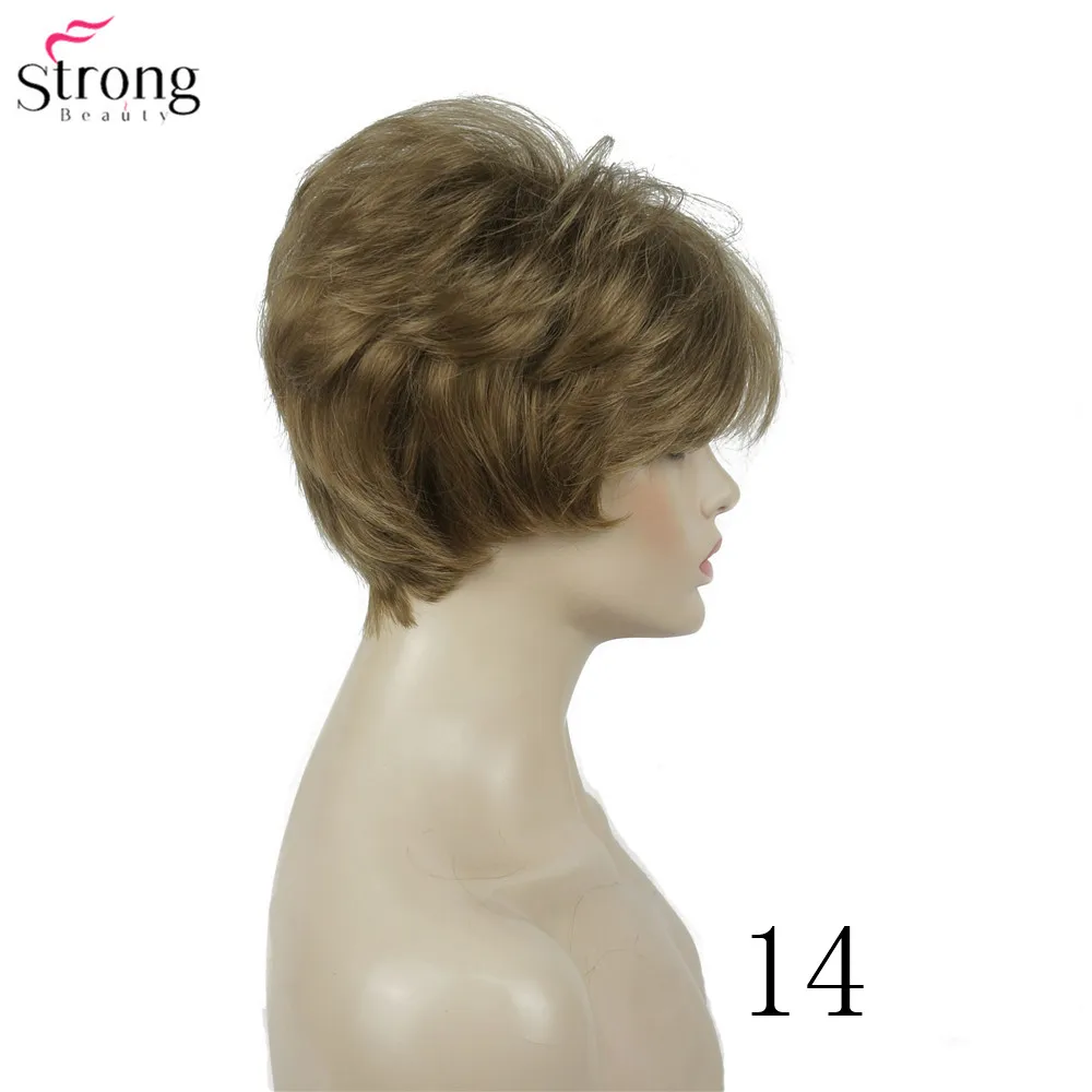 StrongBeauty женский парик короткий прямой натуральный Хай синтетический монолитный парик блонд/черный 11 видов цветов